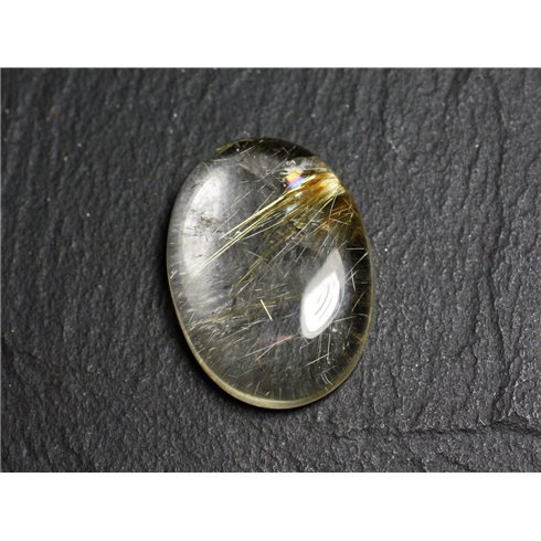 N81 - Cabochon Pierre - Quartz Rutile doré Ovale 26x19mm - 8741140002913 