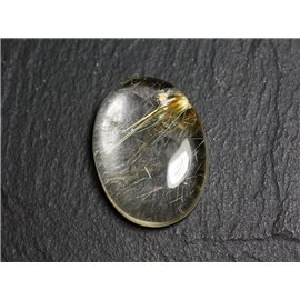 N81 - Cabochon Pierre - Quarzo rutilo ovale dorato 26x19 mm - 8741140002913 