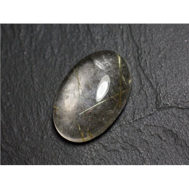 N85 - Cabochon Pierre - Quartz Rutile doré Ovale 28x18mm - 8741140002951 