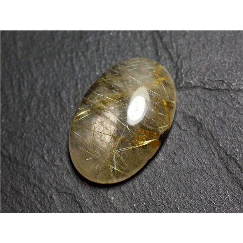 N86 - Cabochon Pierre - Quartz Rutile doré Ovale 28x20mm - 8741140002968 