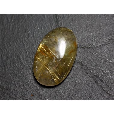 N88 - Cabochon Pierre - Quartz Rutile doré Ovale 30x19mm - 8741140002982 