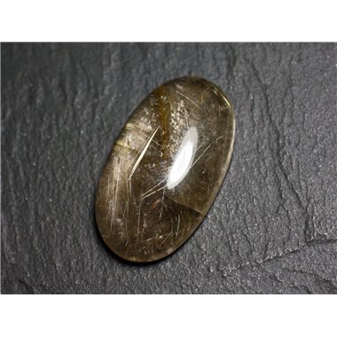 N89 - Cabochon Pierre - Quartz Rutile doré Ovale 32x19mm - 8741140002999 