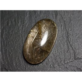 N89 - Cabochon Pierre - Quarzo rutilo ovale dorato 32x19mm - 8741140002999 