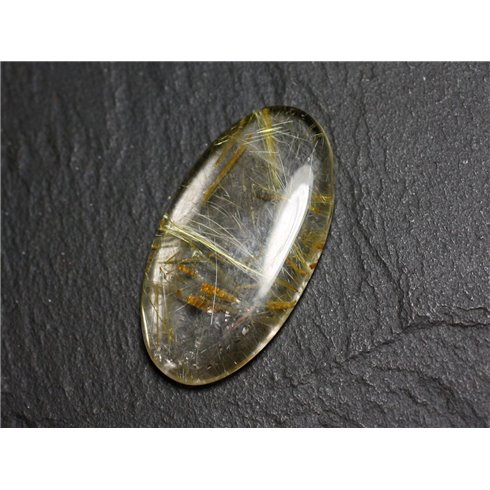 N91 - Cabochon Pierre - Quartz Rutile doré Ovale 36x19mm - 8741140003019 