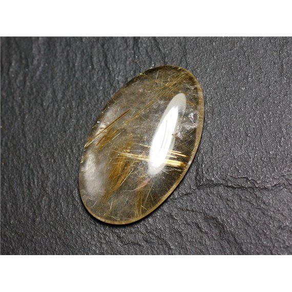 N92 - Cabochon Pierre - Quartz Rutile doré Ovale 34x21mm - 8741140003026 