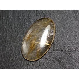 N92 - Cabochon Pierre - Quarzo rutilo ovale dorato 34x21mm - 8741140003026 