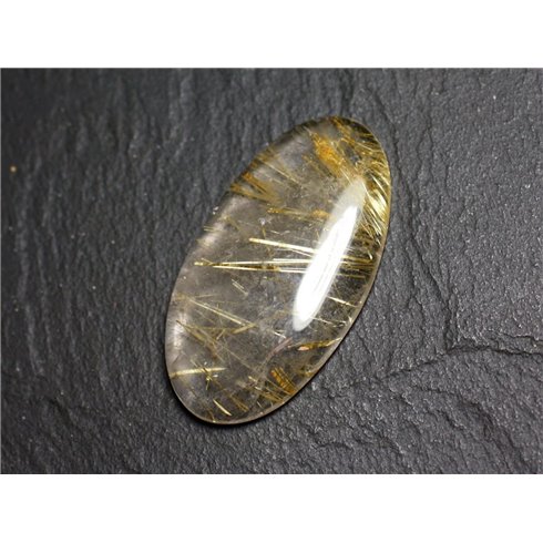 N94 - Cabochon Pierre - Quartz Rutile doré Ovale 39x21mm - 8741140003040 