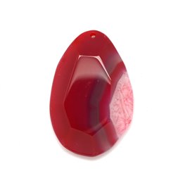 N16 - Pendente in pietra - Agata rosa e quarzo a goccia sfaccettato 61 mm - 8741140001718 