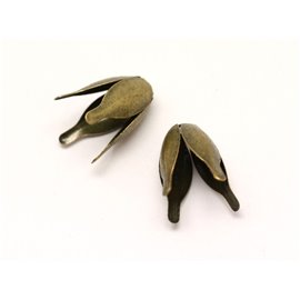 30pc - Findings Cones cups Bronze metal Corolla Flower Tulip 13x8mm - 8741140001824 