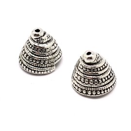 6Stk - Primer Cup Cones Ethnic Silber Metall Spirale 14x13mm - 8741140001831 