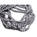 Fil 39cm 92pc env - Perles Pierre - Jade Boules 4mm Gris clair Souris - 8741140001541