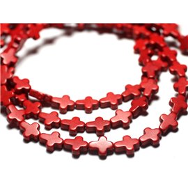20pc - Perline sintetiche turchese Croce 10x8mm Rosso - 4558550000187 