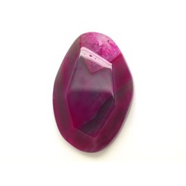 N7 - Stone Pendant - Pink agate and faceted drop quartz 61mm - 8741140001626 