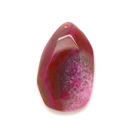 N9 - Ciondolo in pietra - Agata rosa e quarzo a goccia sfaccettato 64 mm - 8741140001640 