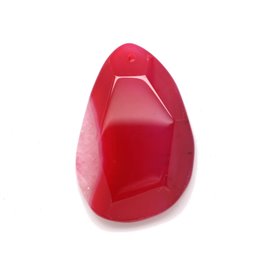 N17 - Steinanhänger - Rosa Achat und facettierter Tropfen Quarz 64mm - 8741140001725 