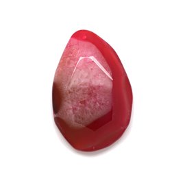 N19 - Steinanhänger - Rosa Achat und facettierter Tropfen Quarz 64mm - 8741140001749 