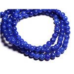 20pc - Perles de Pierre - Jade Boules 6mm Bleu Roi - 8741140001114 
