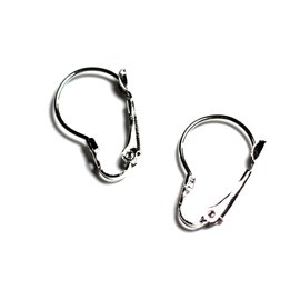 10pc - Boucles d'oreilles Métal Argenté Rhodium Dormeuses 21mm - 8741140001282 