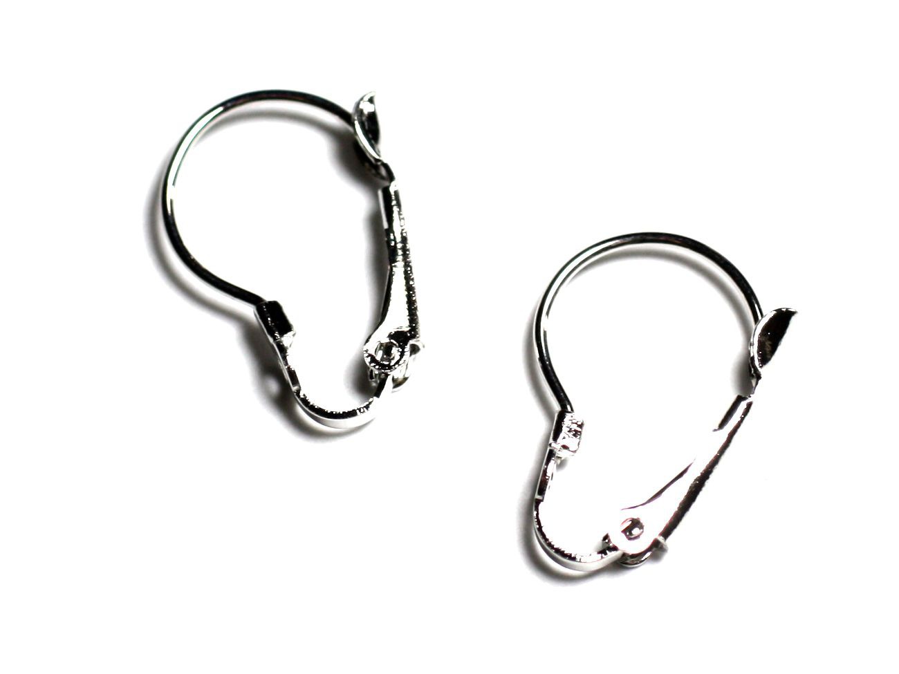 10pc - Boucles d'oreilles Métal Argenté Rhodium Dormeuses 21mm - 8741140001282 