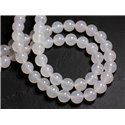 10pc - Perles Pierre - Agate Boules 8mm blanc transparent - 8741140000278