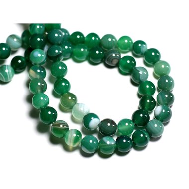 4pc - Perles de Pierre - Agate verte Boules 12mm -  8741140000605 