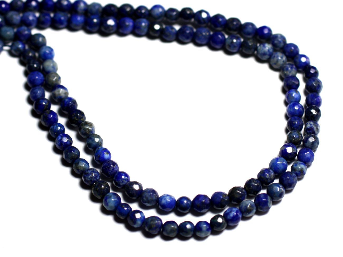 20pc - Perles de Pierre - Lapis Lazuli Boules facettées 4mm - 8741140000759 