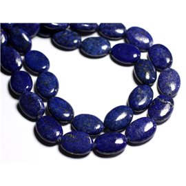 2pc - Stone Beads - Lapis Lazuli Oval 18x13mm - 8741140000766 