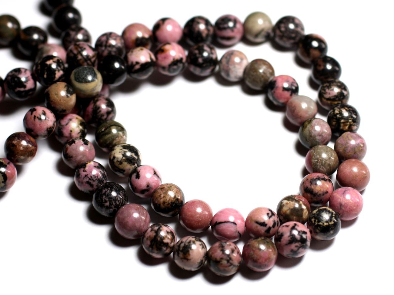 10pc - Perles de Pierre - Rhodonite Boules 4mm - 8741140000896