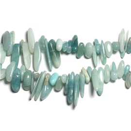 10Stk - Steinperlen - Amazonite Chips Steingärten Batonnets 10-25mm - 8741140000957