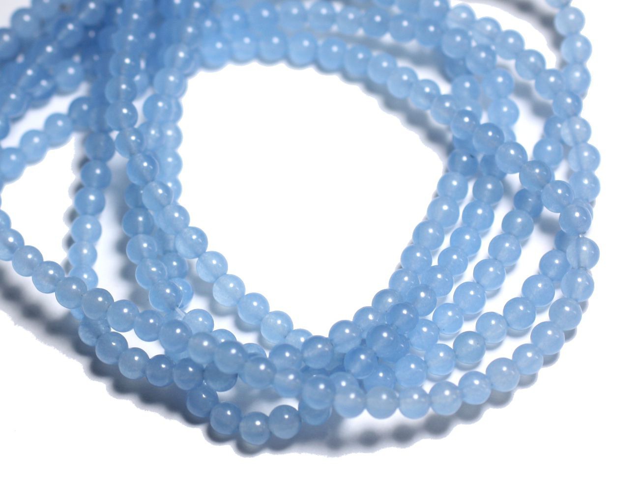40pc - Perles de Pierre - Jade Boules 4mm Bleu clair -  4558550017291 