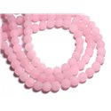 10pc - Perles de Pierre - Jade Boules 8mm Rose clair Mat givré -  8741140000988 