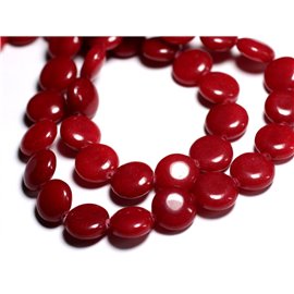4pc - Stone Beads - Red Jade Palets 14mm - 8741140001046 