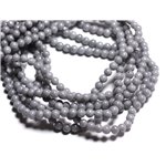 30pc - Perles de Pierre - Jade Boules 4mm Gris clair -  8741140001060 