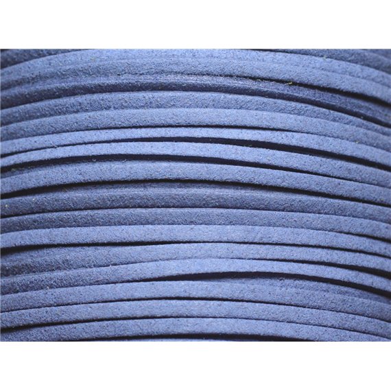 5 mètres - Cordon Lanière Suédine 3x1.5mm Bleu Bleuet   4558550002747 