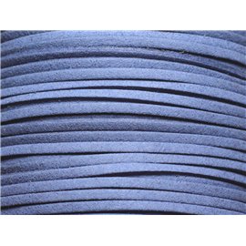 5 meter - Suede lanyard 3x1,5 mm korenblauw 4558550002747 