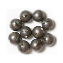 10pc - Perles Céramique Boules 20mm Gris Bleu Métallisé - 4558550000477 