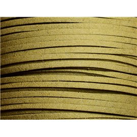 5 meter - Suede Lanyard Koord 3x1.5 mm Licht Kaki Beige 4558550016430 