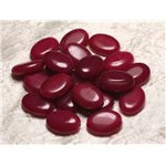 2pc - Perles de Pierre - Jade Ovales 18x13mm Rouge Rose Bordeaux - 4558550015488 