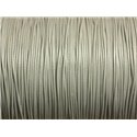 10 metres - Fil Corde Cordon Coton Ciré 0.8mm Gris perle pastel - 4558550015976