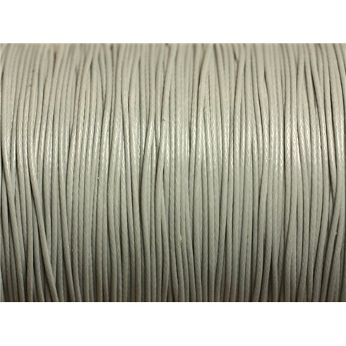 10 mètres - Cordon de Coton Ciré 0.8mm Gris clair -  4558550015976 