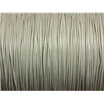 10 mètres - Cordon de Coton Ciré 0.8mm Gris clair -  4558550015976 