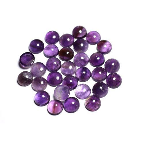 1pc - Cabochon Pierre - Amethyste Rond 10mm Violet Mauve -  8741140000025