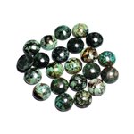 1pc - Cabochon Pierre - Turquoise Afrique Rond plat 10mm Bleu Vert Marron - 8741140000087