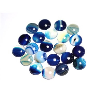 1pc - Cabochon Pierre - Agate Bleue Rond 15mm -  8741140000131 