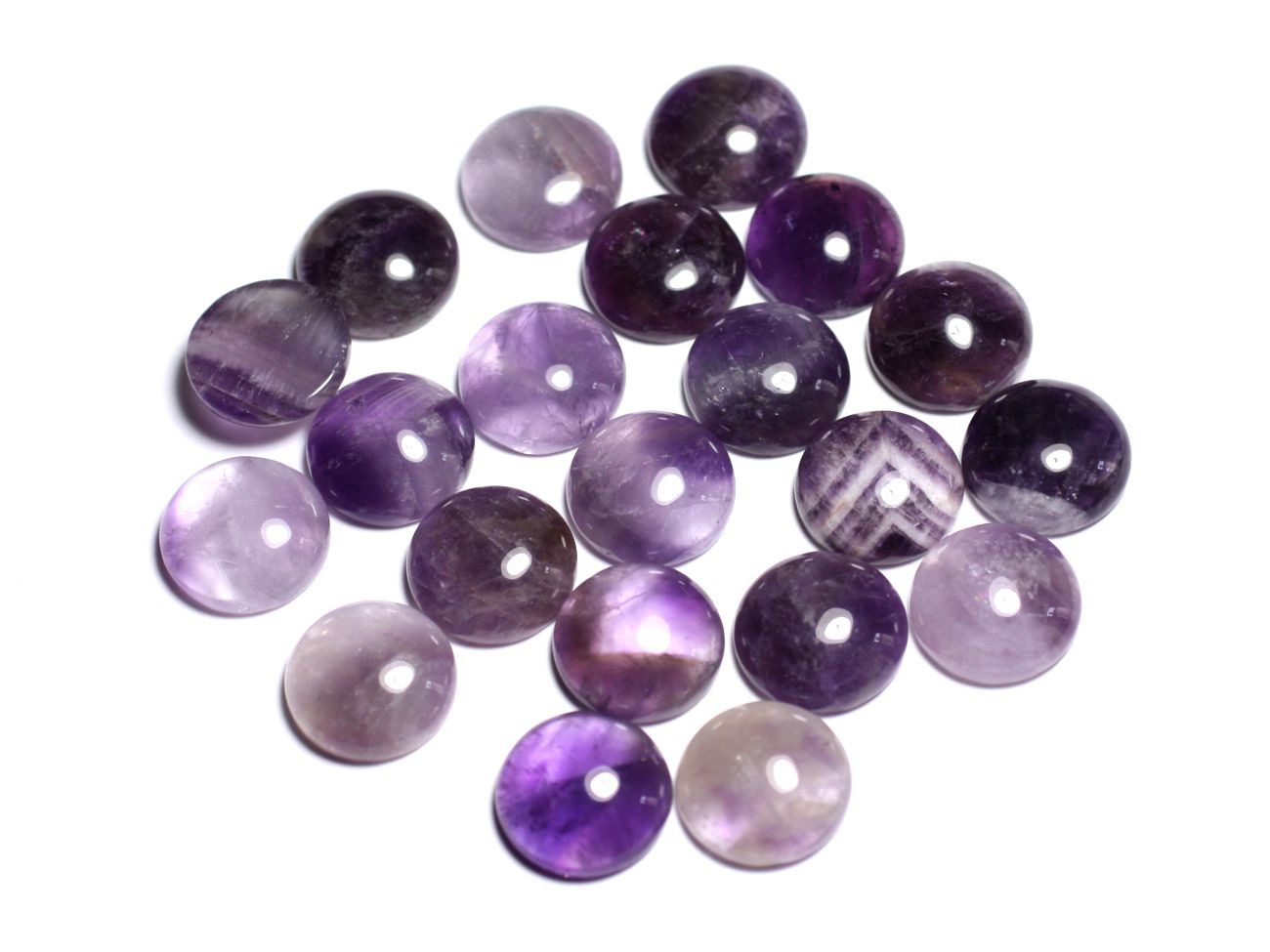 1pc - Cabochon Pierre - Améthyste Rond 15mm -  8741140000155 