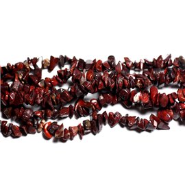 120pc aprox. - Cuentas de piedra Amapola roja jaspe Rockeries Chips 5-10mm - 4558550019059 