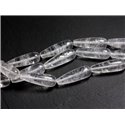 1pc - Perle de Pierre - Cristal de Roche Quartz longue Goutte 30x10mm - 4558550095497 