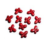 10pc - Perles de Pierre Turquoise synthèse - Papillons 20x15mm Rouge -  4558550088062 