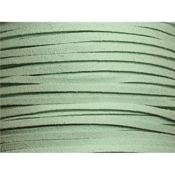 5 metres - Cordon Laniere Suedine Daim 3mm Vert Turquoise Menthe Pastel - 4558550006967