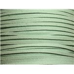 5 metres - Cordon Laniere Suedine Daim 3mm Vert Turquoise Menthe Pastel - 4558550006967